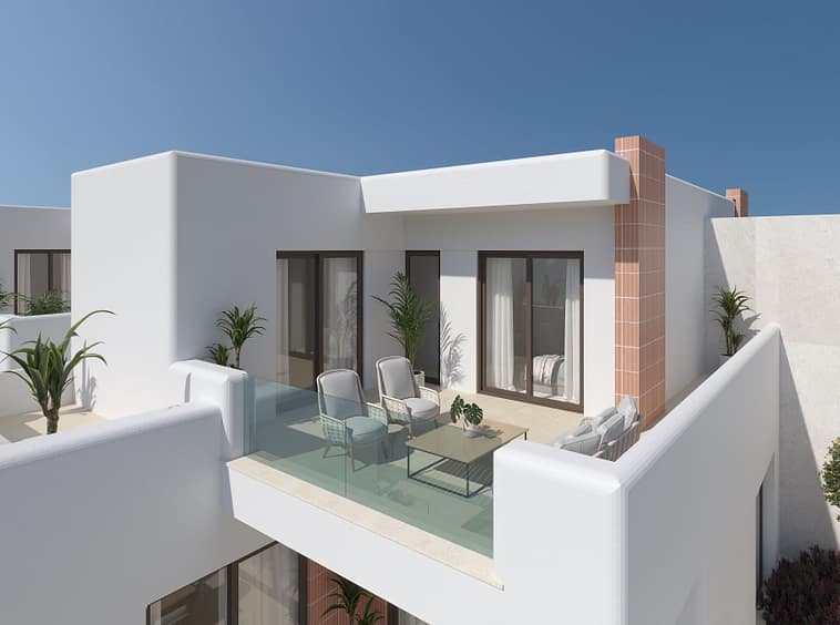 Outdoor terrace upstairs standard model